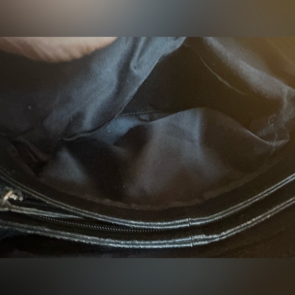 Patchwork Leather Crossbody Bag Purse Black Brown Shoulder Bag - Picture 9 of 10